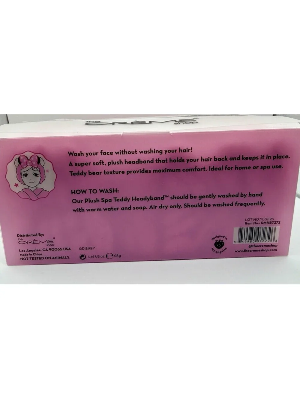 The Crème Shop Disney Minnie Mouse 3D Teddy Headband Plush Spa Hair Band NWT